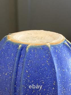 JEMERICK POTTERY Arts & Crafts GRUEBY STYLE VASE Matte Blue Leaf Bud