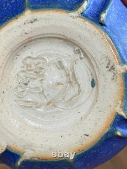 JEMERICK POTTERY Arts & Crafts GRUEBY STYLE VASE Matte Blue Leaf Bud
