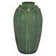 Jemerick Pottery Matte Green Yellow Bud Folded Leaves Arts And Crafts Vase