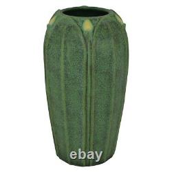 Jemerick Pottery Yellow Bud Mottled Green Arts And Crafts Vase