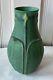 Jemerick Studio Pottery Hand Made Arts & Crafts Matte Green Vase, 9 Tall