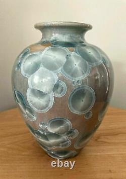 John Mankameyer Manka Blue Crystalline Glaze Studio Pottery Vase Arts Crafts