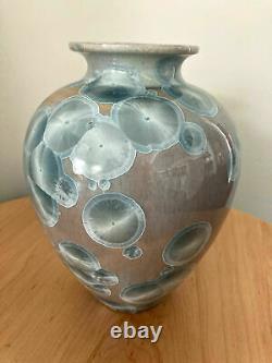 John Mankameyer Manka Blue Crystalline Glaze Studio Pottery Vase Arts Crafts