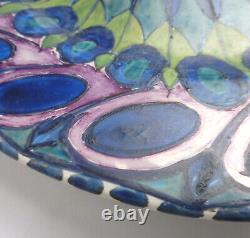 John Pearson Arts & Crafts Lustre Glazed Peacock Plate c. 1900, De Morgan Style