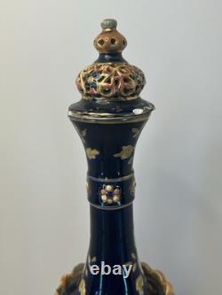 Josef Steidl Znaim Blue Flower Colorful Vase/Water Jug