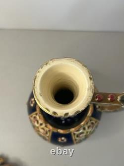 Josef Steidl Znaim Blue Flower Colorful Vase/Water Jug