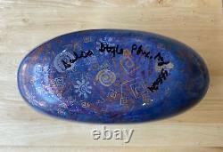 KRISTI DE SALSA 11 Blue Southwestern Style Art Pottery Vase Arizona VGUC