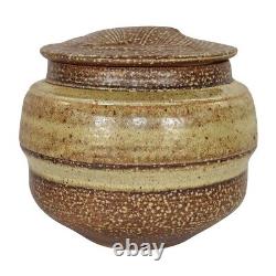 Karen Karnes Studio Art Pottery Hand Crafted Stoneware Lidded Jar Vase