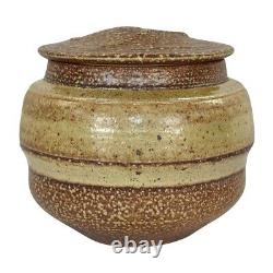 Karen Karnes Studio Art Pottery Hand Crafted Stoneware Lidded Jar Vase