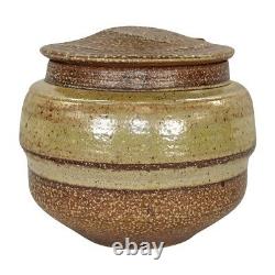 Karen Karnes Studio Art Pottery Hand Crafted Stoneware Lidded Jar Vase