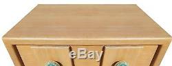 Karpen Monterey Paneled Oak Chest Of Drawers Arts & Crafts Era Glazed Ceramic