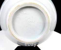 Ken Stevens Signed Art Pottery Gray Lavender Stripes Large 10 1/4 Vase 1990