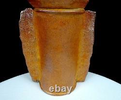 Ken Stevens Signed Northwest Art Pottery Earthtone Winged 10 1/4 Vase 1991