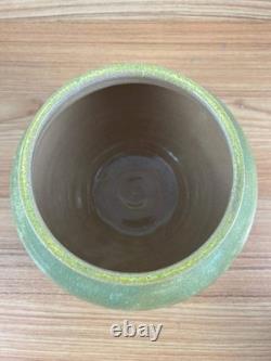 Ken Tracy Studio Pottery Arts And Crafts Mottled Green Yellow Ceramic Vase