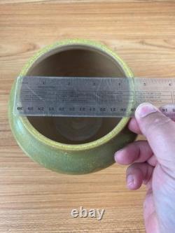 Ken Tracy Studio Pottery Arts And Crafts Mottled Green Yellow Ceramic Vase