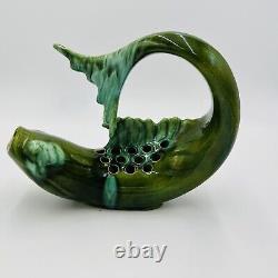 Koi Fish Planter Vase Flower Pot Frog Vintage Mid Century Green Home Decor