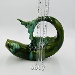 Koi Fish Planter Vase Flower Pot Frog Vintage Mid Century Green Home Decor