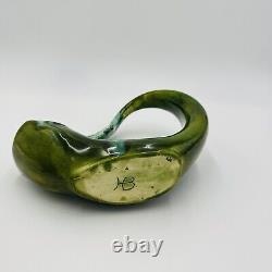 Koi Fish Planter Vase Flower Pot Frog Vintage Mid Century Green Home Decor