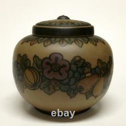 L. HJORTH Signed SCANDINAVIAN ARTS & CRAFTS 1920s Denmark COVERED VASE