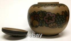 L. HJORTH Signed SCANDINAVIAN ARTS & CRAFTS 1920s Denmark COVERED VASE