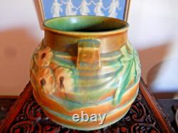 LUFFA Roseville 1934 BROWN Bulbous VASE MINT 6. (#2)