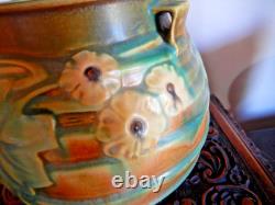 LUFFA Roseville 1934 BROWN Bulbous VASE MINT 6. (#2)