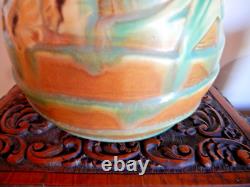 LUFFA Roseville 1934 BROWN Bulbous VASE MINT 6. (#2)