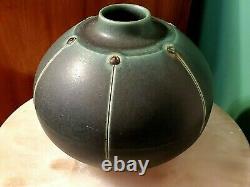 Large Arts And Crafts Pottery Vase Jemerick Door Ephriam Matte Green