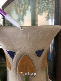 Large Arts & Crafts Roseville Mostique 15 Art Pottery Floor Vase 1915 Signed