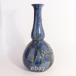 Large Arts and Crafts Double Gourd form Elton Sunflower Pottery Vase