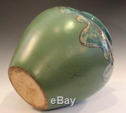 Large Drip Glaze Zanesville Urn Pottery Arts & Crafts Oil Jar Floor Vase 17H