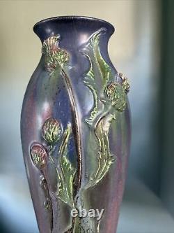 Large Ephraim Art Pottery Thistle Vase By Laura Klein 16 Tall Arts & Crafts