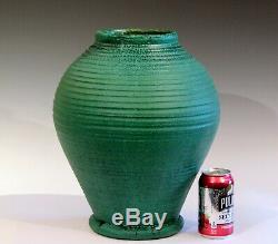Large Merrimac Pottery Vase Antique Matt Green American Arts & Crafts 15