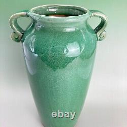 Large Mid Century Green Glaze Art Pottery Vase in the Arts & Crafts Style 12