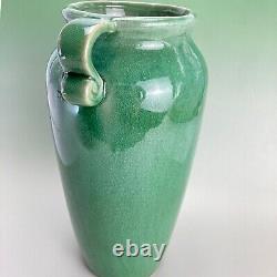 Large Mid Century Green Glaze Art Pottery Vase in the Arts & Crafts Style 12