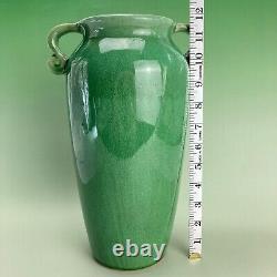 Large Mid Century Green Glaze Art Pottery Vase in the Arts & Crafts Style 12