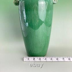 Large Mid Century Green Glaze Art Pottery Vase in the Arts & Crafts Style 12