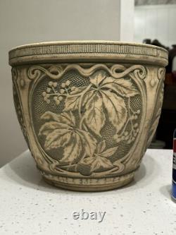 Large Red Wing Pottery Brushware Arts & Crafts Era Mission Brush Ware Jardiniere