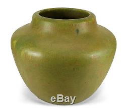 Large Roseville Early Carnelian Matte Green Arts & Crafts American Pottery Vase