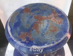 Large Vintage Bybee Arts & Crafts Blue Southern Folk NC KY Art PotteryVase