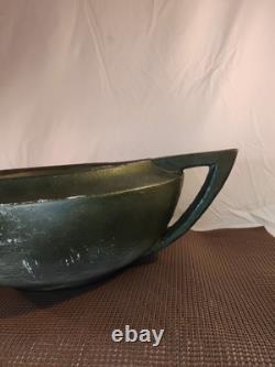 Large Vintage circa-1960s Arts & Crafts Hand Formed Art Pottery Bowl Matte Green
