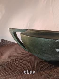 Large Vintage circa-1960s Arts & Crafts Hand Formed Art Pottery Bowl Matte Green