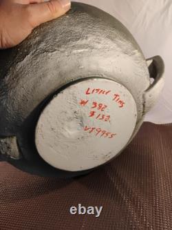 Large Vintage circa-1960s Arts & Crafts Hand Formed Art Pottery Bowl Matte Green