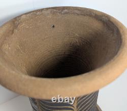 Larry & Terry Brown 12 Studio Art Pottery-Stoneware Feather Incised Garden