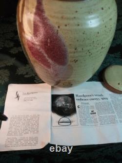 Lee Hazelgrove Large Studio Pottery Vessel Richmond VA Ceramic Art w Paperwork