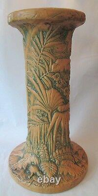 Lg PEDESTAL! Vintage WELLER ART pottery Arts Crafts MARVO pattern LOVELY