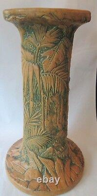 Lg PEDESTAL! Vintage WELLER ART pottery Arts Crafts MARVO pattern LOVELY