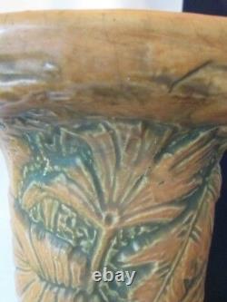 Lg PEDESTAL! Vintage WELLER ART pottery Arts Crafts MARVO pattern LOVELY