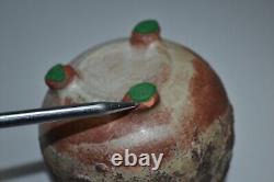 MCM CA. Ed Cromey Studio Art Pottery 3 Hole Black Sand Round Organic Pod Vase