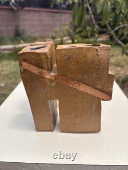 MCentury California studio pottery Brutalist sculpture candelabrum Win Ng 3.9 Lb
